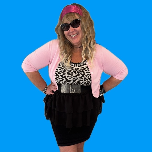 Express Tops - Black & White Leopard Print Strapless Tube Top